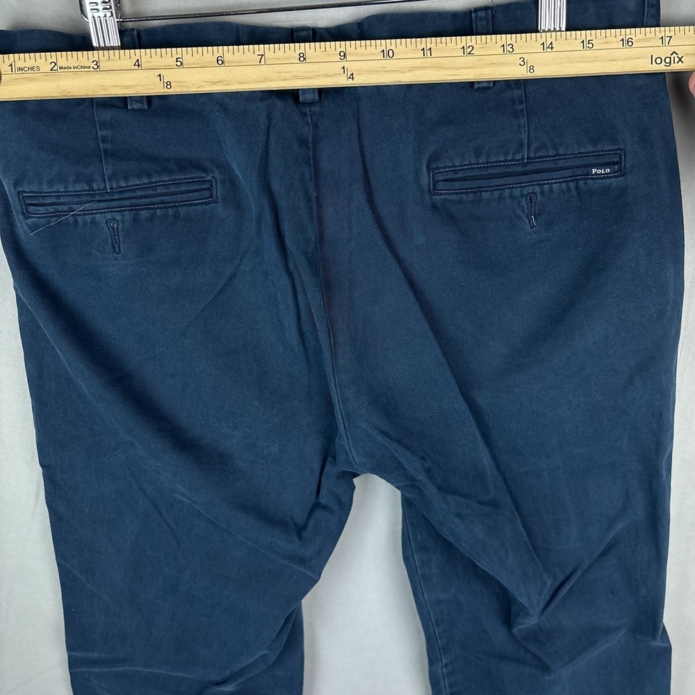 Polo Ralph Lauren Chino Pants Mens 34x32 Navy Blue Straight - Picture 7 of 9